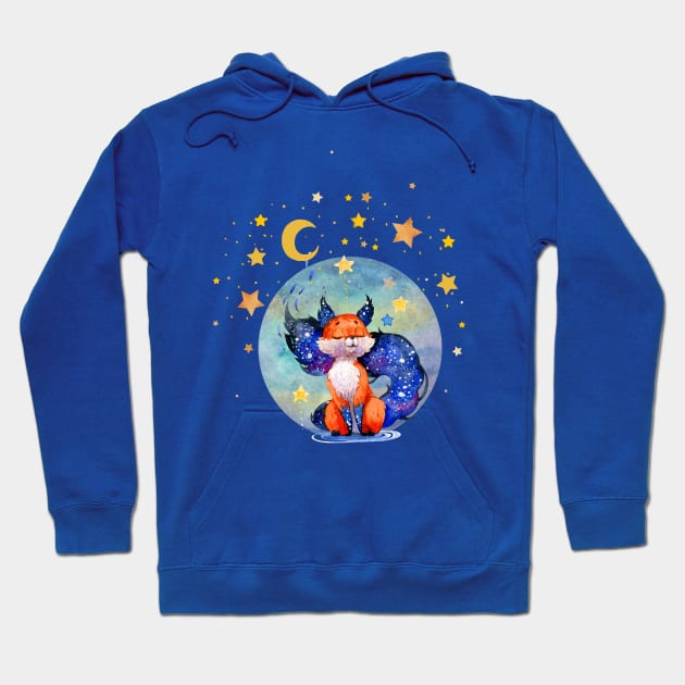 Galaxy Moon Dream Fox Hoodie by Holisticfox